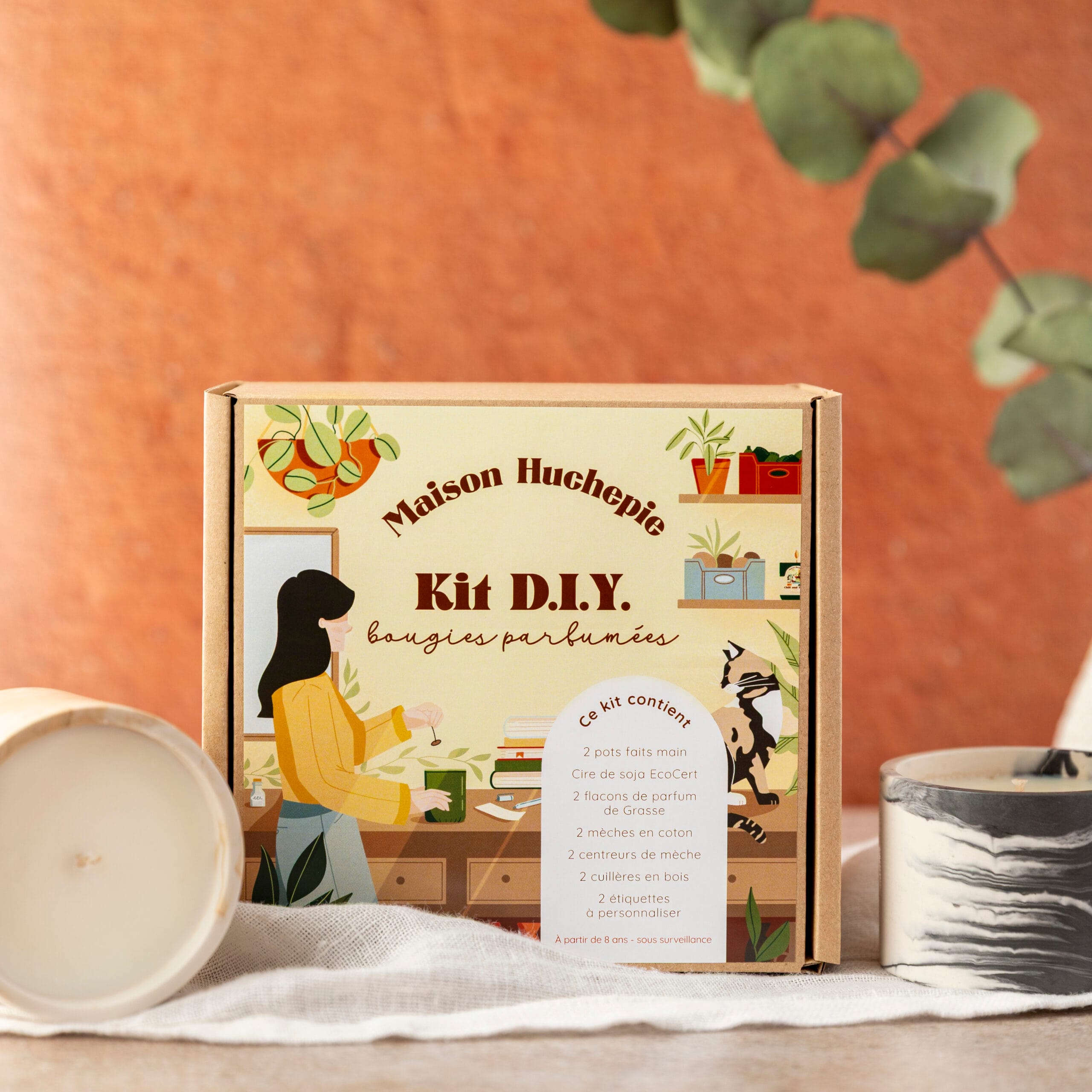 Kit DIY 2 bougies parfumées Maison Huchepie